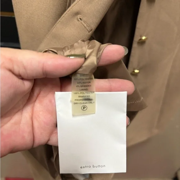 Calvin Klein Tan Button-Down Midi Dress - Picture 4 of 7